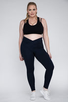 Plus Size V Waist Full Length Leggings Rae Mode