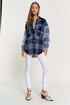 Plaid Chest Pocket Detail Shacket Davi & Dani