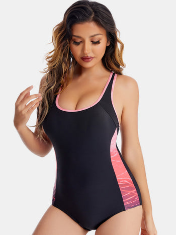 Scoop Neck Wide Strap One-Piece Swimwear Trendsi