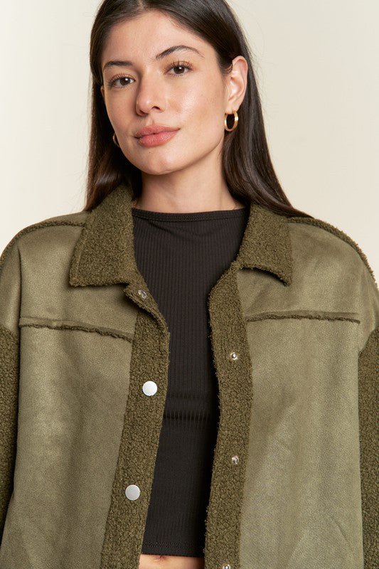 FAUX FUR AND SUEDE JACKET JJO5028P Jade By Jane