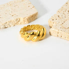 18K Gold Plated Twist Midi Ring (With Box) Kiwidrop