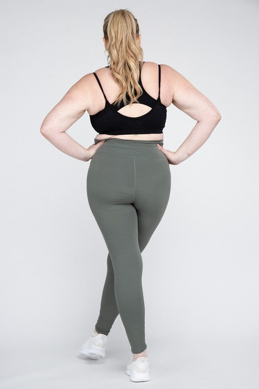 Plus Size V Waist Full Length Leggings Rae Mode