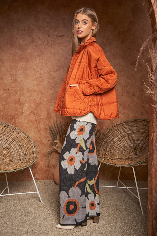 Flower Printed Casual Cozy Full Long Wide Pants Davi & Dani