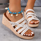 PU Leather Crisscross Wedge Sandals Casual Chic Boutique