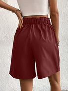 Pocketed Half Elastic Waist Shorts Trendsi