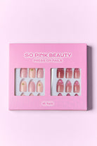 Press On Nails - 2 Set Bundle Pack of 48 Nails SO PINK BEAUTY