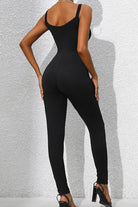 Scoop Neck Wide Strap Skinny Jumpsuit Trendsi