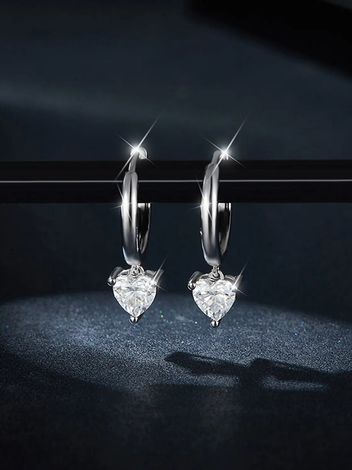 1 Carat Moissanite 925 Sterling Silver Heart Earrings Trendsi