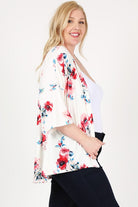 Plus Size Floral Short Sleeve Cardigan Bagel