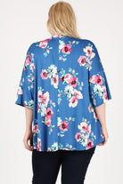 Plus Size Floral Short Sleeve Cardigan Bagel