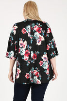 Plus Size Floral Short Sleeve Cardigan Bagel