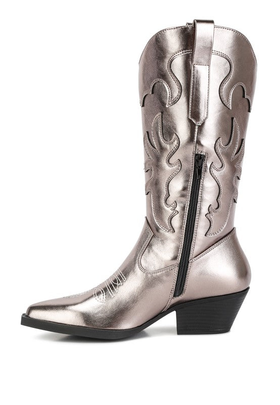 Cowby Metallic Faux Leather Cowboy Boots Rag Company