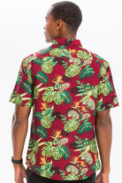 Weiv Mens Print Hawaiian Button Down Shirt WEIV