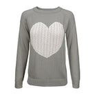 Love Heart Jacquard Round Neck Pullover Sweater Mak