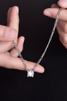 2 Carat Moissanite 925 Sterling Silver Pendant Necklace Trendsi