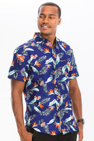 Hawaiian Print Button Down Shirt WEIV