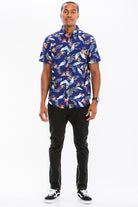 Hawaiian Print Button Down Shirt WEIV