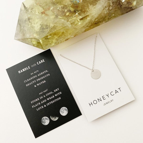 Hanging Sun Circle Disc Necklace HONEYCAT Jewelry