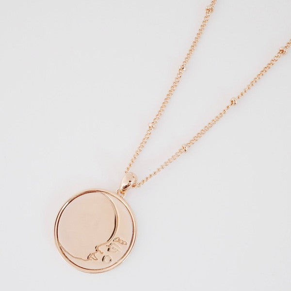 Moon Face Pendant Necklace HONEYCAT Jewelry