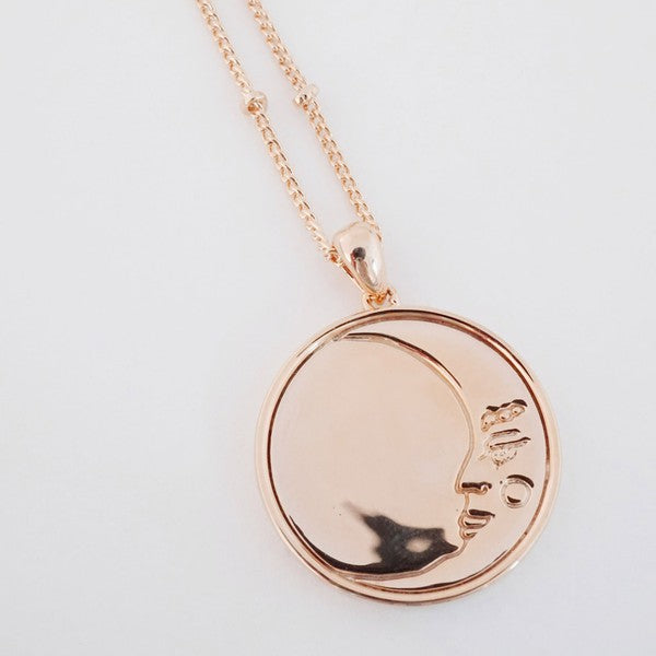 Moon Face Pendant Necklace HONEYCAT Jewelry