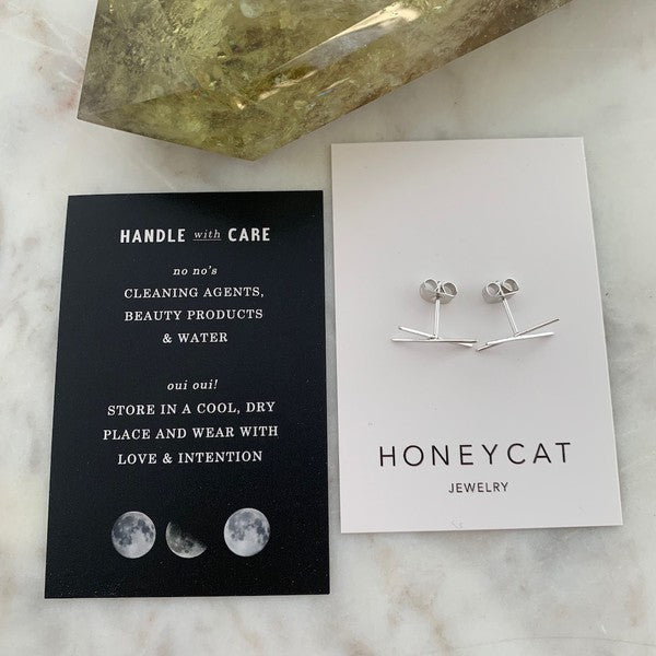 X Bar Studs HONEYCAT Jewelry