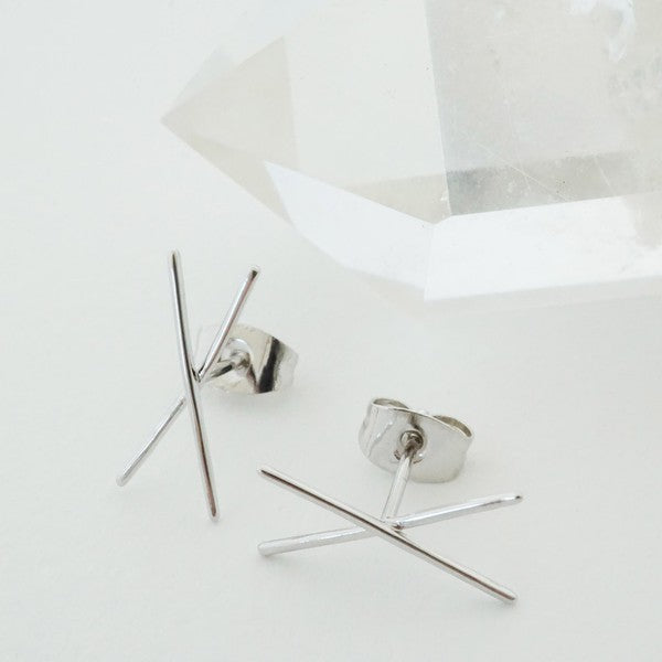 X Bar Studs HONEYCAT Jewelry