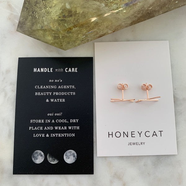 X Bar Studs HONEYCAT Jewelry