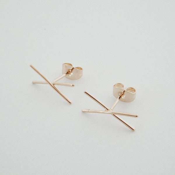 X Bar Studs HONEYCAT Jewelry