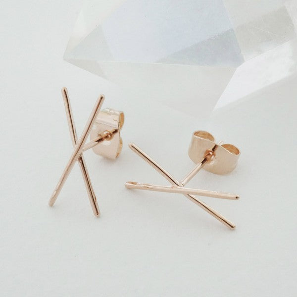 X Bar Studs HONEYCAT Jewelry