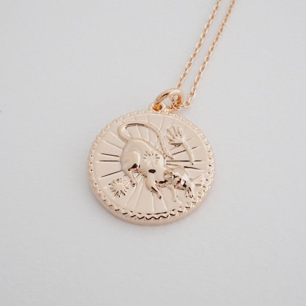 Chinese Zodiac Coin Necklace - Rat HONEYCAT Jewelry