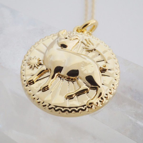 Chinese Zodiac Coin Necklace - Pig HONEYCAT Jewelry