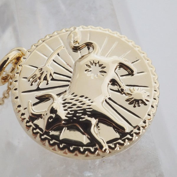 Chinese Zodiac Coin Necklace - Ox HONEYCAT Jewelry