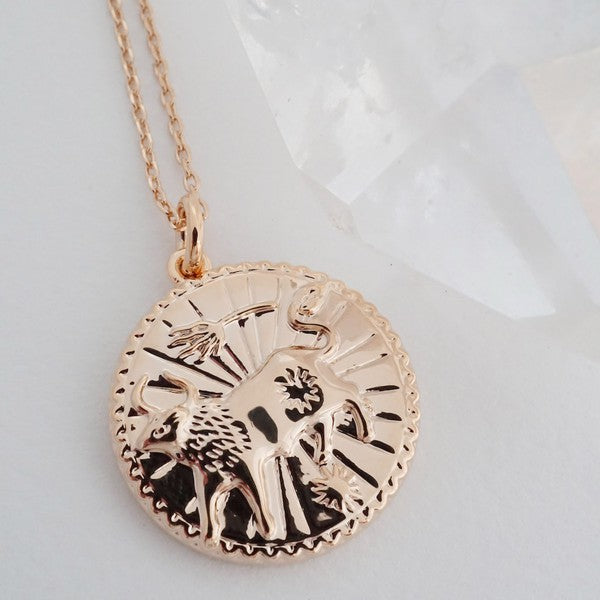 Chinese Zodiac Coin Necklace - Ox HONEYCAT Jewelry