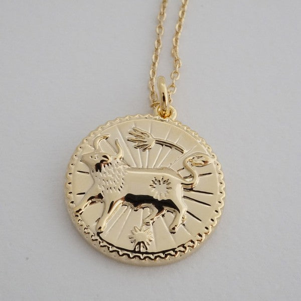 Chinese Zodiac Coin Necklace - Ox HONEYCAT Jewelry