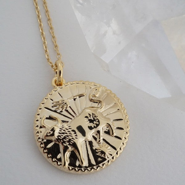 Chinese Zodiac Coin Necklace - Ox HONEYCAT Jewelry