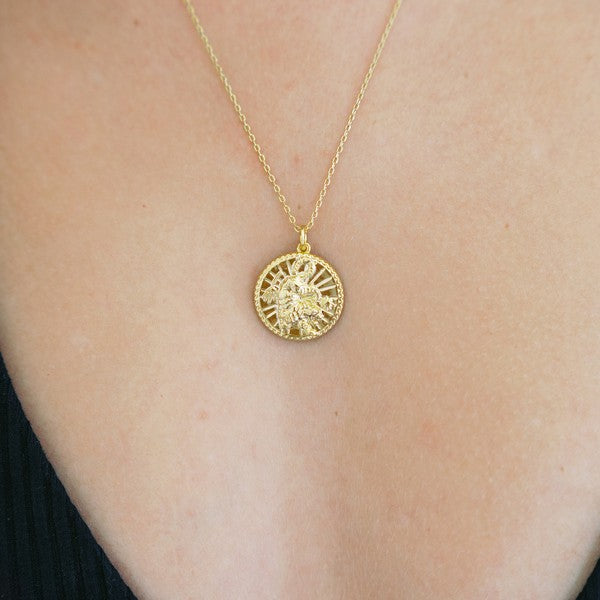 Chinese Zodiac Coin Necklace - Tiger HONEYCAT Jewelry