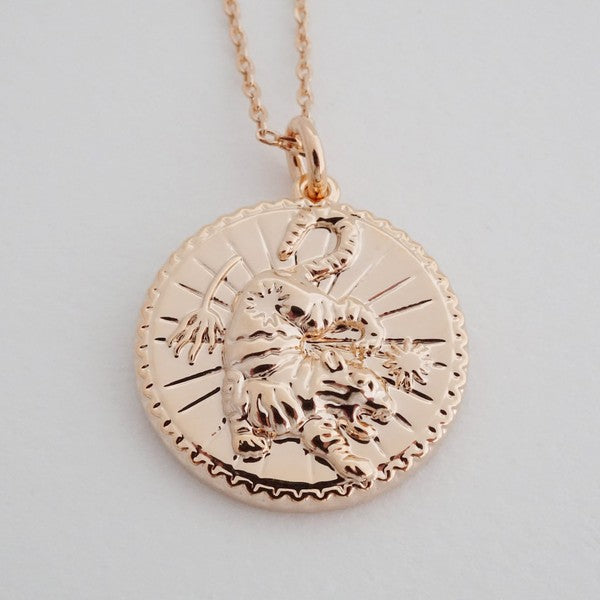 Chinese Zodiac Coin Necklace - Tiger HONEYCAT Jewelry