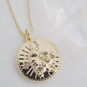 Chinese Zodiac Coin Necklace - Tiger HONEYCAT Jewelry