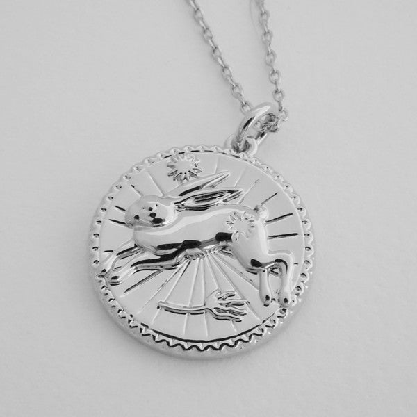 Chinese Zodiac Coin Necklace - Rabbit HONEYCAT Jewelry