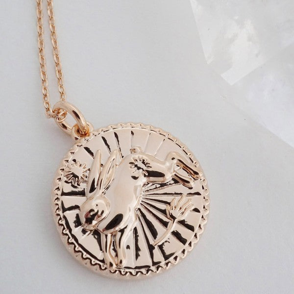 Chinese Zodiac Coin Necklace - Rabbit HONEYCAT Jewelry