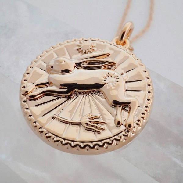 Chinese Zodiac Coin Necklace - Rabbit HONEYCAT Jewelry