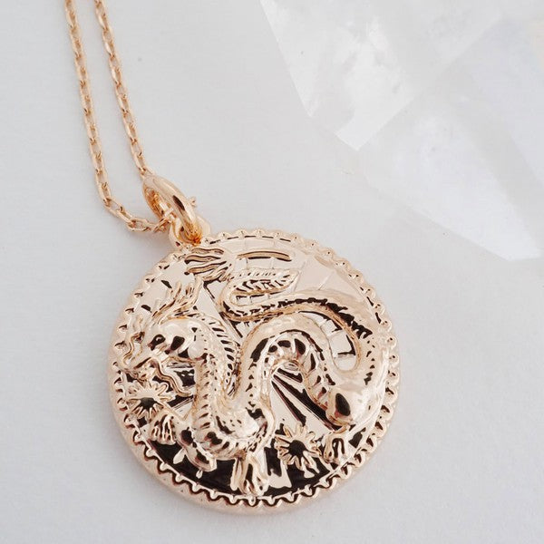 Chinese Zodiac Coin Necklace - Dragon HONEYCAT Jewelry