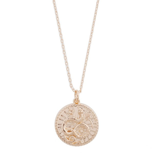 Chinese Zodiac Coin Necklace - Snake HONEYCAT Jewelry