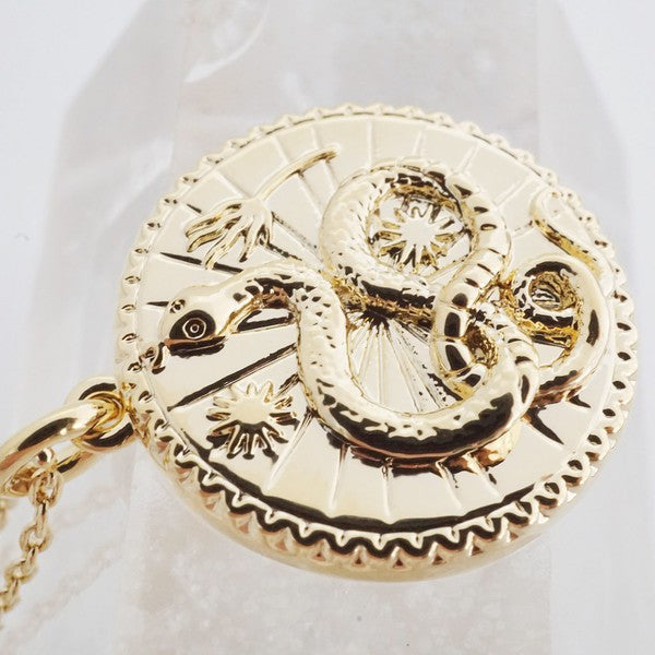 Chinese Zodiac Coin Necklace - Snake HONEYCAT Jewelry