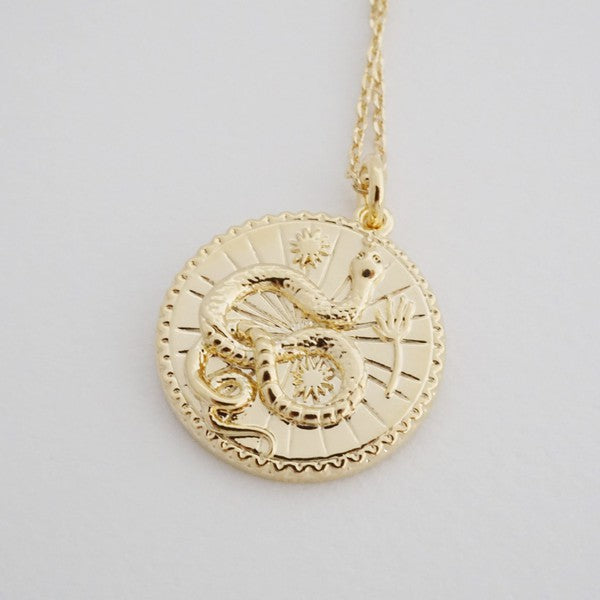 Chinese Zodiac Coin Necklace - Snake HONEYCAT Jewelry