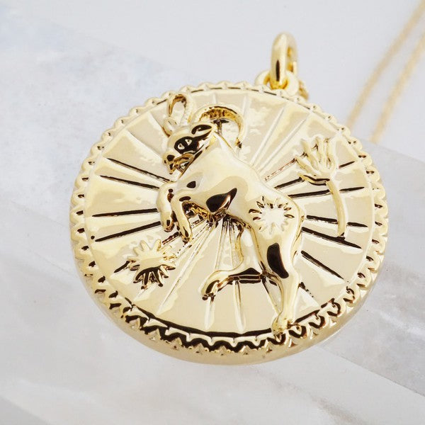 Chinese Zodiac Coin Necklace - Goat HONEYCAT Jewelry