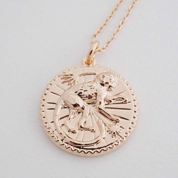 Chinese Zodiac Coin Necklace - Monkey HONEYCAT Jewelry