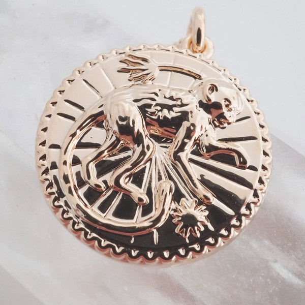 Chinese Zodiac Coin Necklace - Monkey HONEYCAT Jewelry