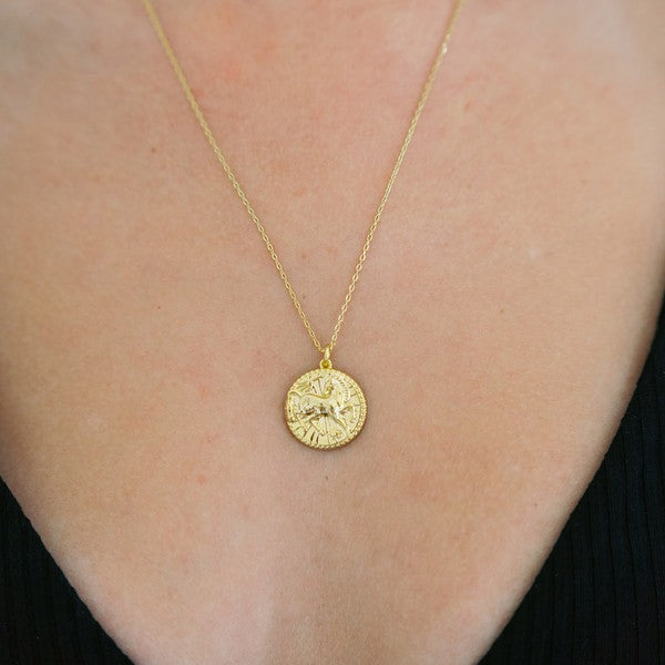 Chinese Zodiac Coin Necklace - Horse HONEYCAT Jewelry