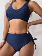 Scoop Neck Wide Strap Bikini Set Trendsi